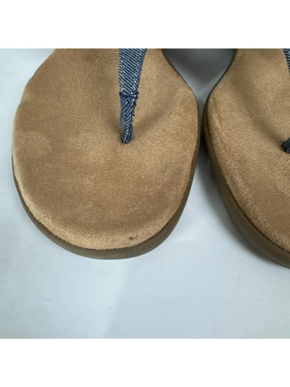 Cliffs Blue Jean Southwest Flip Flop Sandals Bailee Women's 11M silver details